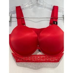 NWT VICTORIAS SECRET Very Sexy Push Up Wide Strap Bra Bombshell Red 36DD